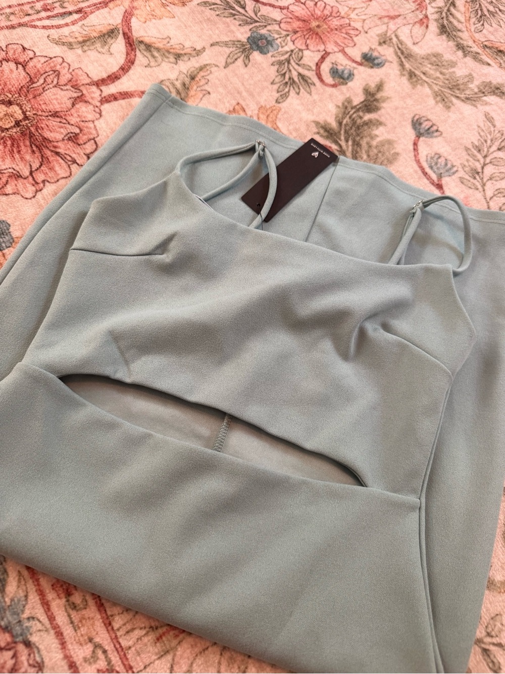 Lulu's Sage Green Cutout Wrap Mini Dress - Picture 3 of 4